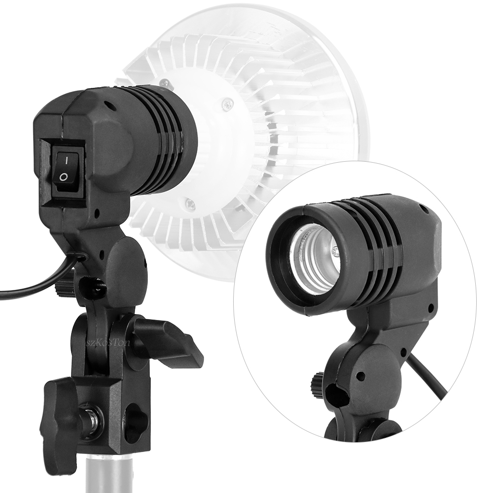 Photography Lighting With Umbrella - Single Head Bulb Holder E27 Socket