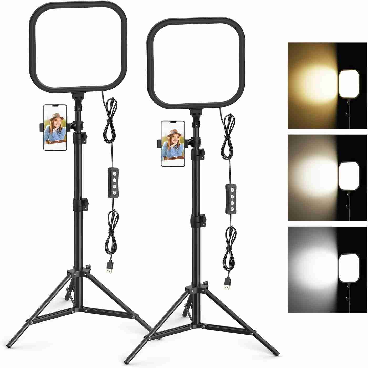 Altson Photography Video Lighting Kit - 2Pack LED Video Light Kit 15W