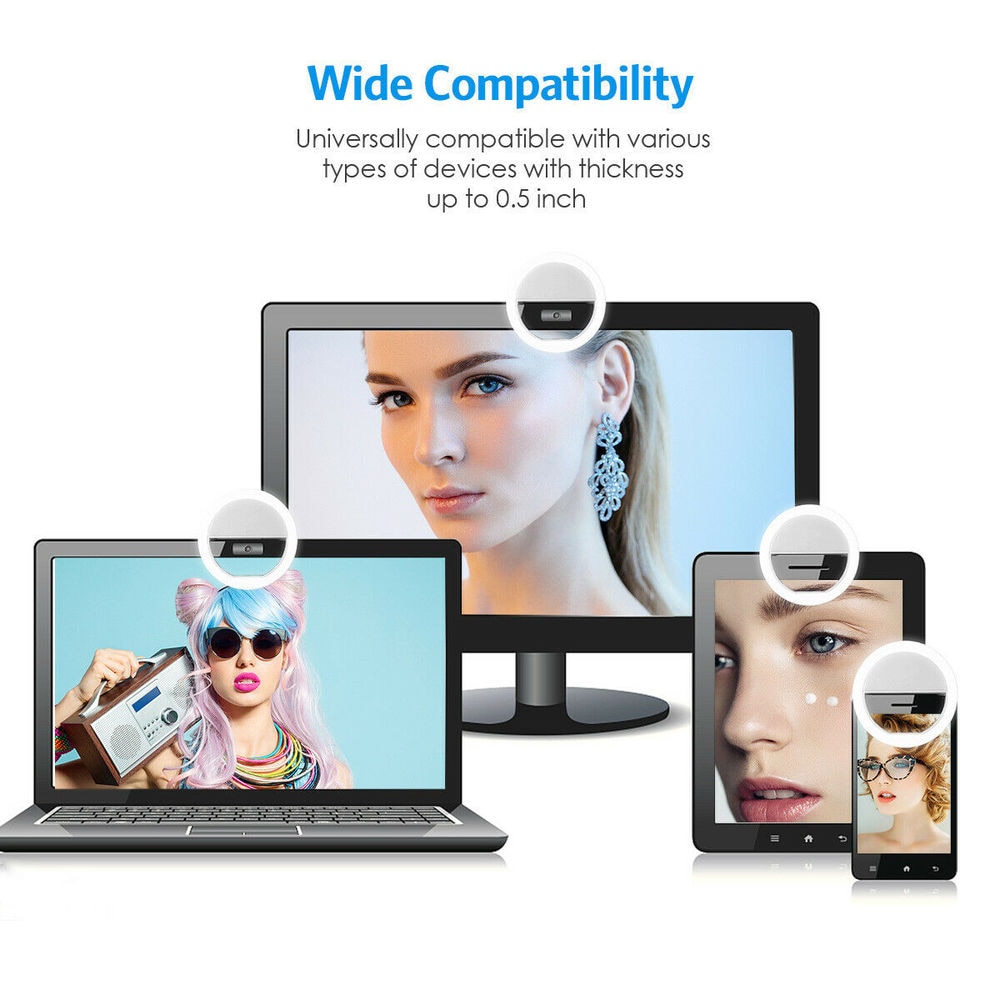 USB Rechargeable LED Selfie Ri - Stand Lighting Photography review and price