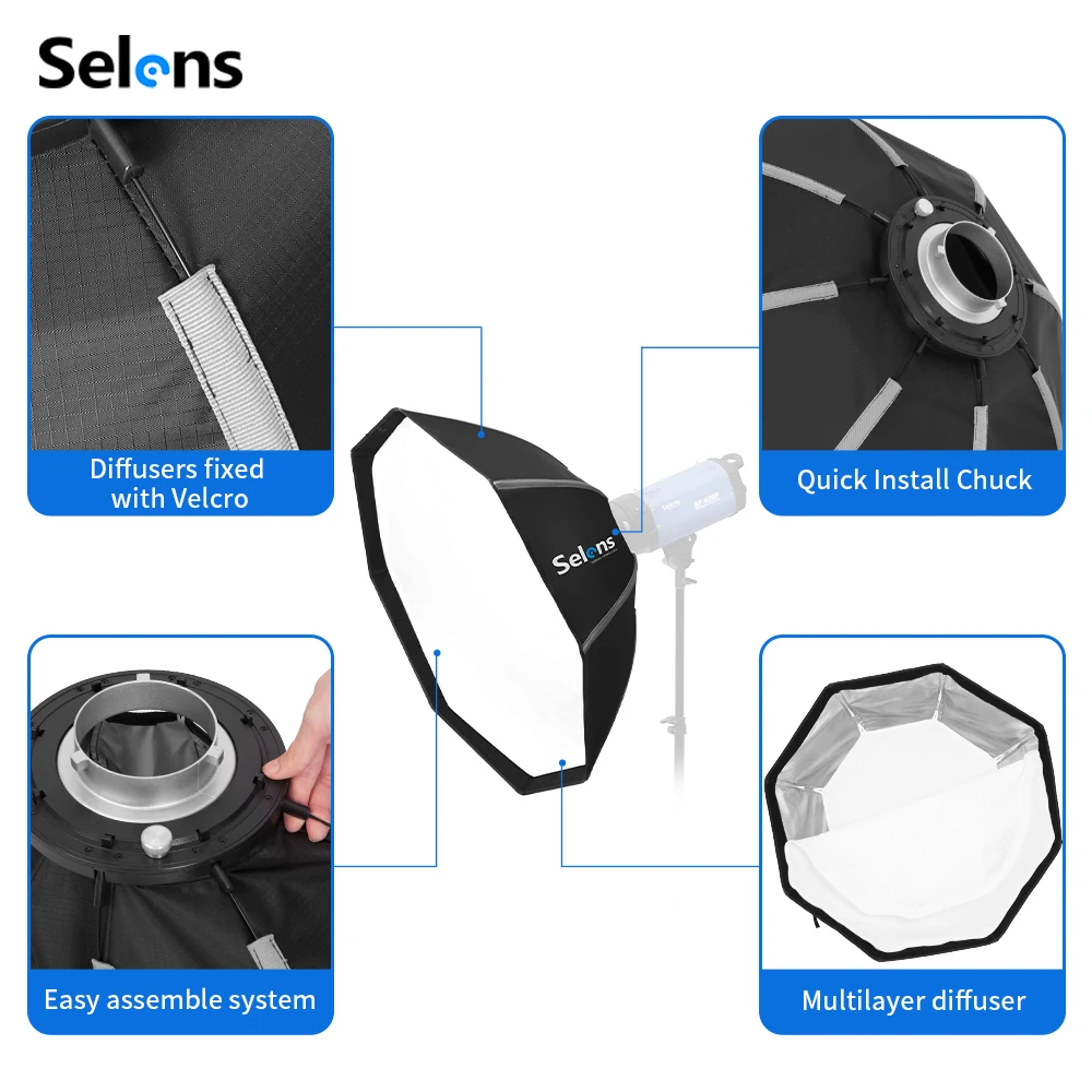 Selens 82/105cm Umbrella Softb - Photography Studio Lighting Set Up review and price