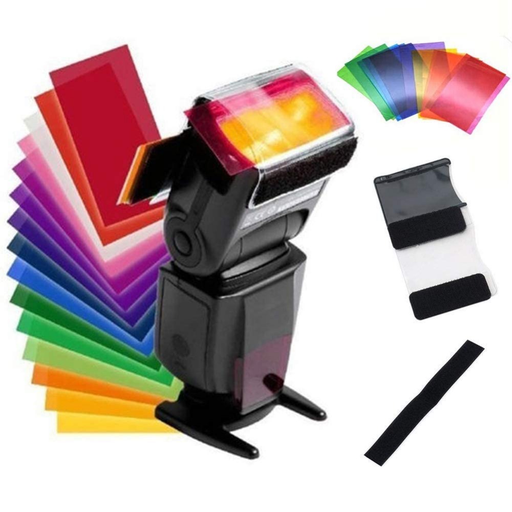 12 Colors Camera Flash Gels Li - Photography Lighting Gels review and price